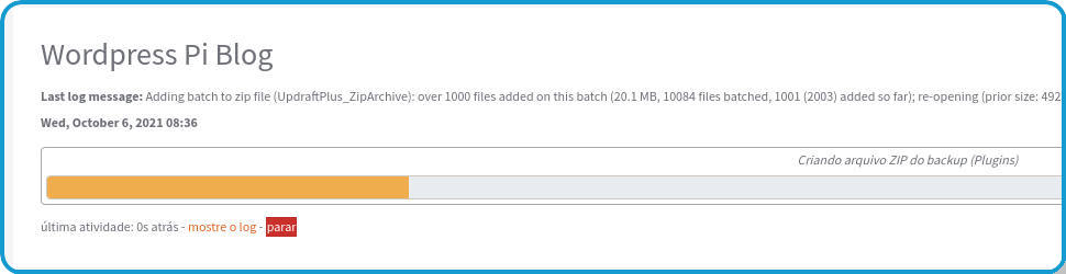 Realizando backup na Central Updraft