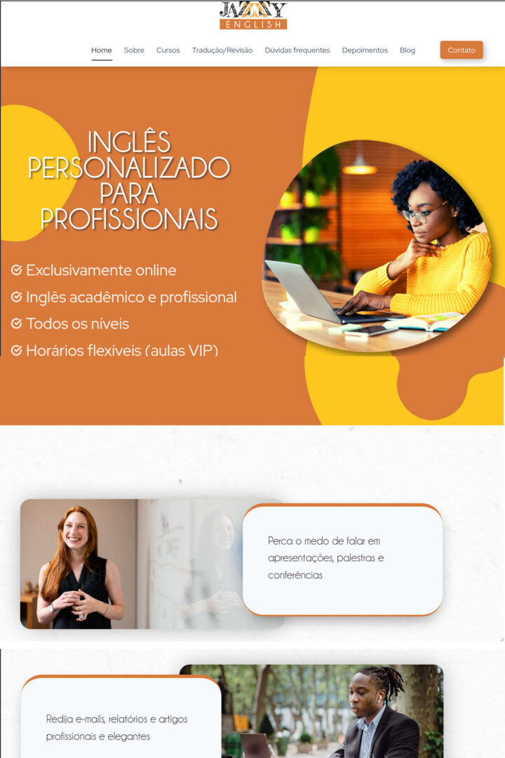 Jazzy English - Site desenvolvido pela Pi Soluções Web