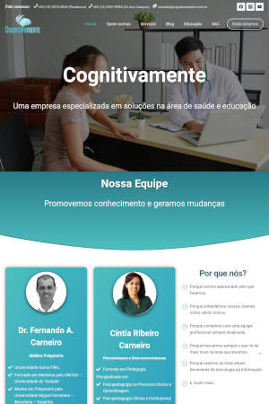 Cognitivamente - Site desenvolvido pela Pi Soluções Web