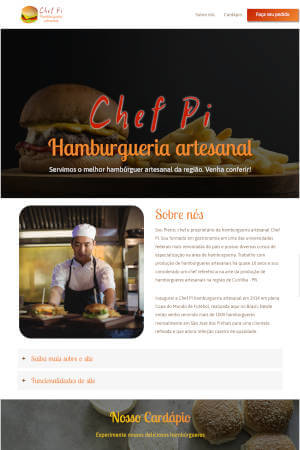 Site modelo - Hamburgueria - Site desenvolvido pela Pi Soluções Web